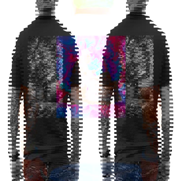 Drumming Tess Für Die Old Man Psychedelic Street Drummers T-Shirt mit Rückendruck