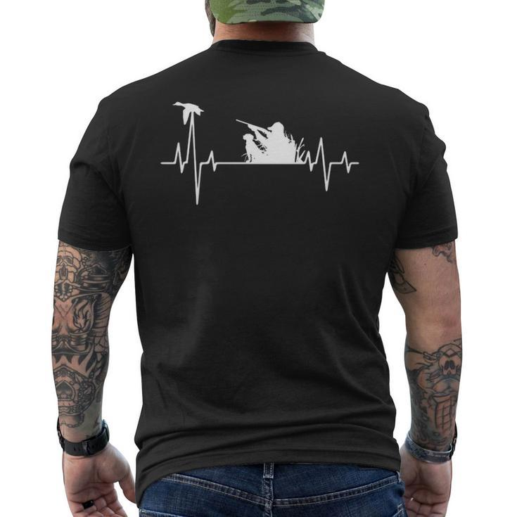 Duck Hunting Waterfowl Heartbeat For Duck Hunter Men's T-shirt Back Print