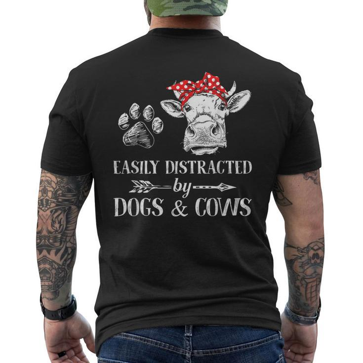 Easily Distracted By Dogs And Cows Women Men's T-shirt Back Print