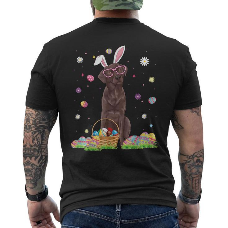Easter Cute Chocolate Labrador Dog Lover Bunny Eggs Easter Men's T-shirt Back Print