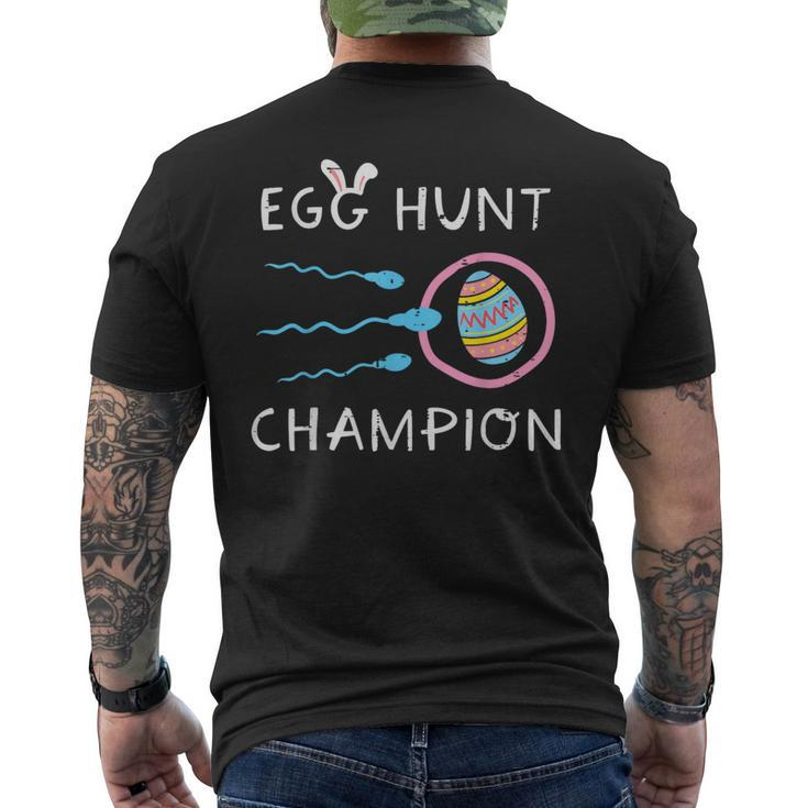 Easter Egg Hunt Champion Sperm Pregnancy Announce Dad Men Men's T-shirt Back Print