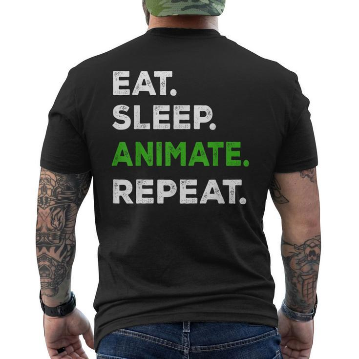 Eat Sleep Animate Repeat Animator Animation Lovers Men's T-shirt Back Print