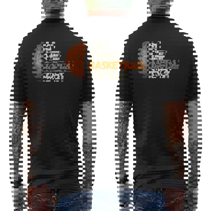 Eat Sleep Basketball Repeat Fun Basketball Fans Men's T-shirt Back Print