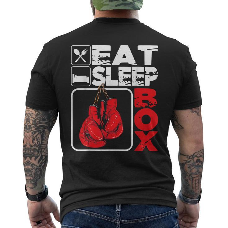 Eat Sleep Box Boxing Lover Gym Boxer Kickboxing Kickboxer Men's T-shirt Back Print