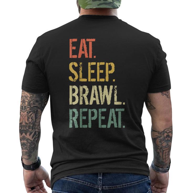 Eat Sleep Brawl Repeat Stars Video Gamer Gaming Men's T-shirt Back Print