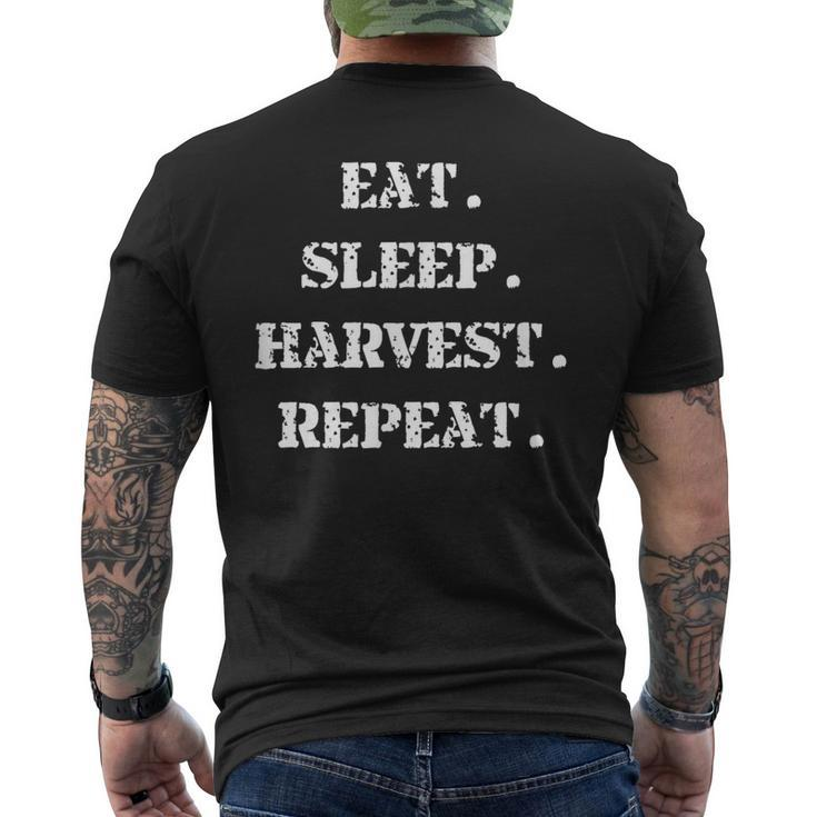 Eat Sleep Harvest Repeat Joke Farmer Men's T-shirt Back Print