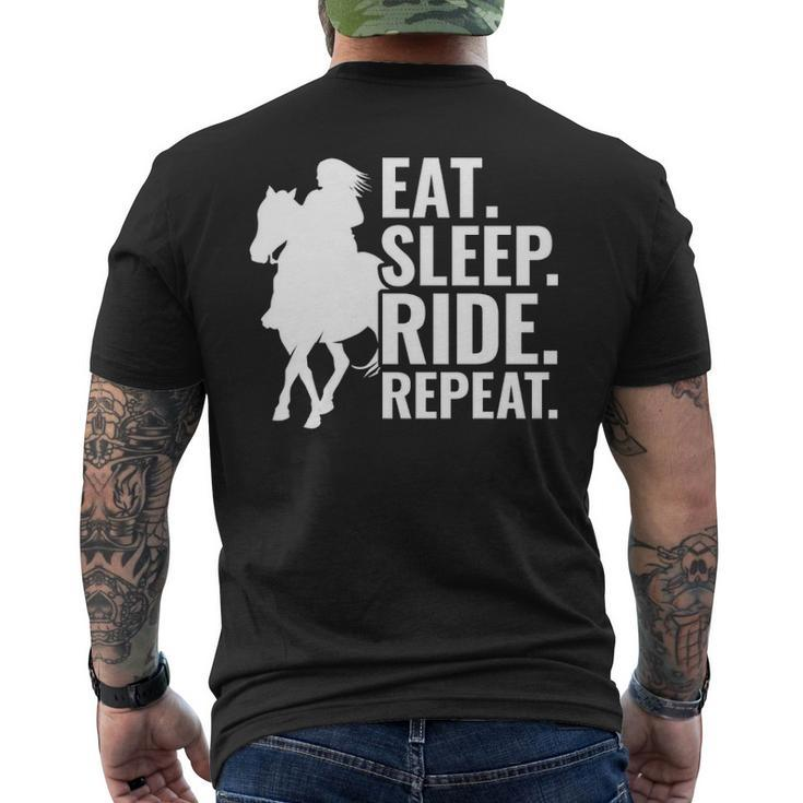 Eat Sleep Ride Repeat Horse Lovers Men's T-shirt Back Print