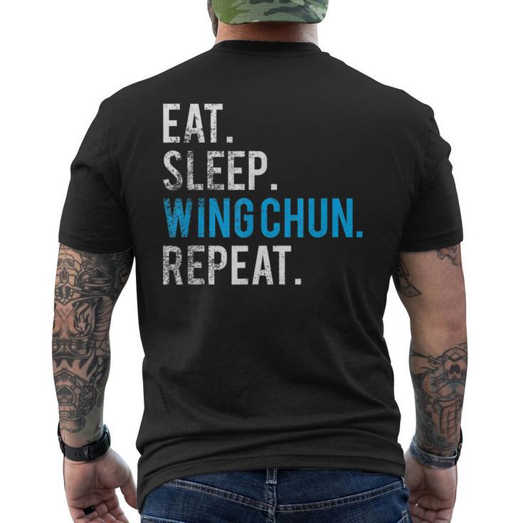 Eat Sleep Wing Chun Repeat Kung Fu Men's T-shirt Back Print