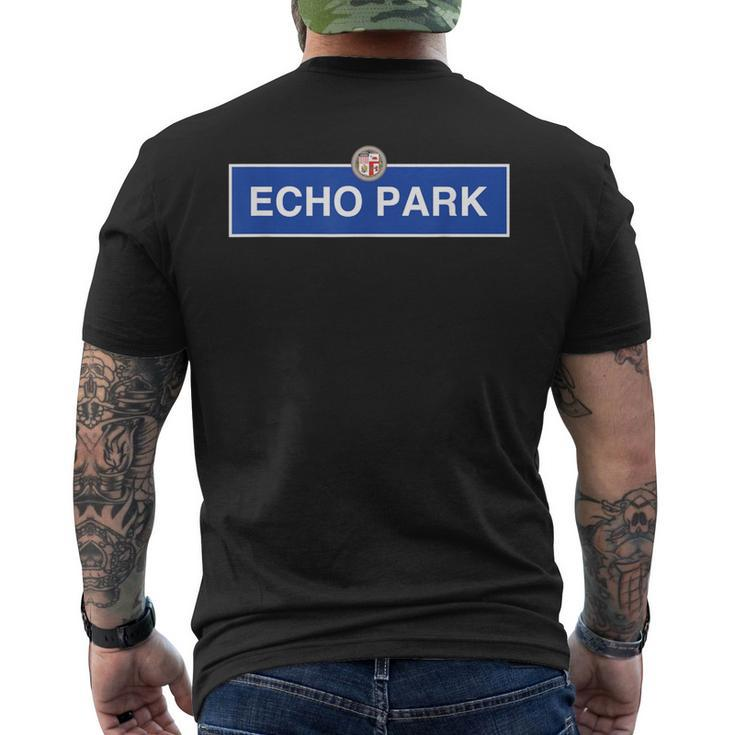 Echo Park Los Angeles City Street Sunset Alvarado Lake 323 Men's T-shirt Back Print
