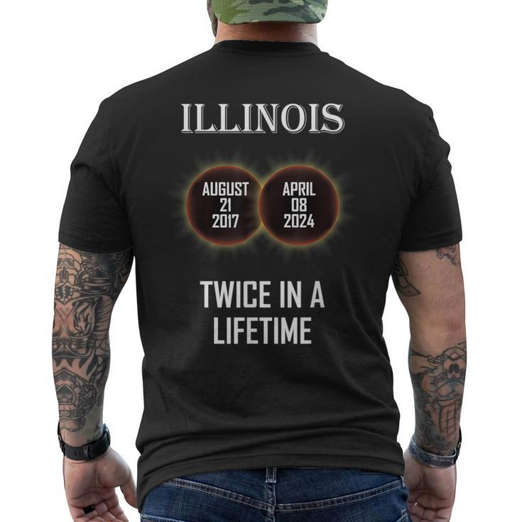 Eclipse 2024 2017 Twice In A Lifetime Illinois Solar Total Men's T-shirt Back Print