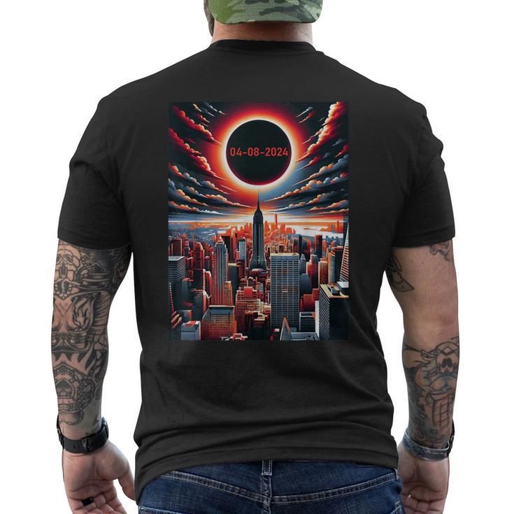 Eclipse 2024 New York 8 April 2024 Total Solar Eclipse Men's T-shirt Back Print