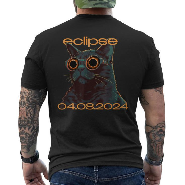 Eclipse Cat Graphic For April 2024 Eclipse Cat Lovers Men's T-shirt Back Print