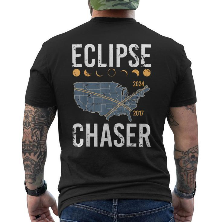Eclipse Chaser Solar Eclipse Twice In A Lifetime Vintage Men's T-shirt Back Print
