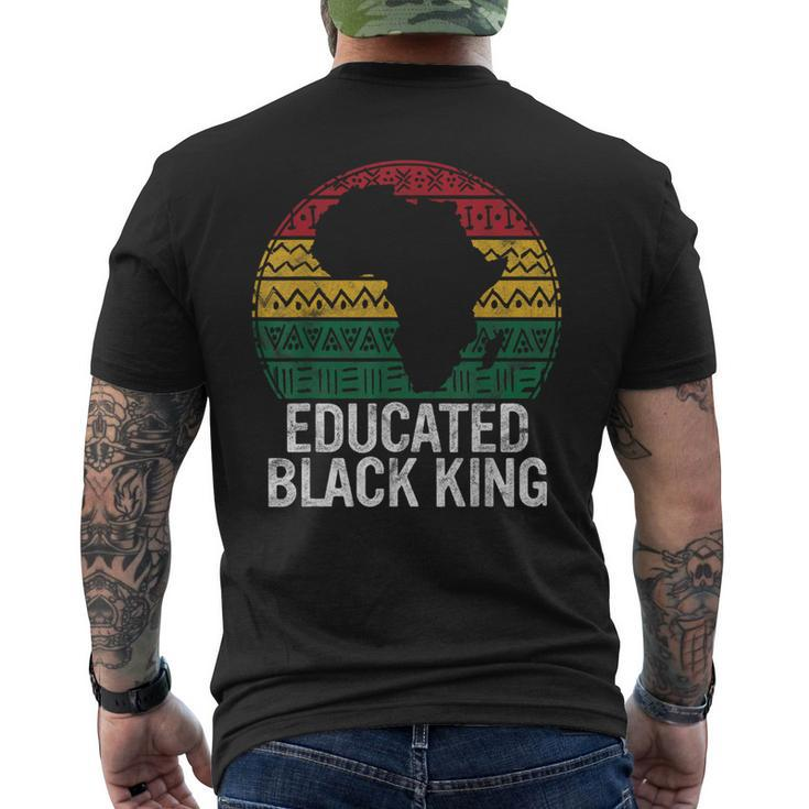 Educated Black King History Month African Pride Teacher Men's T-shirt Back Print