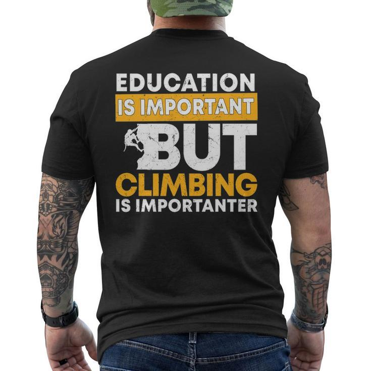 Education Climbing Wall Climber Rock Climbing Men's T-shirt Back Print