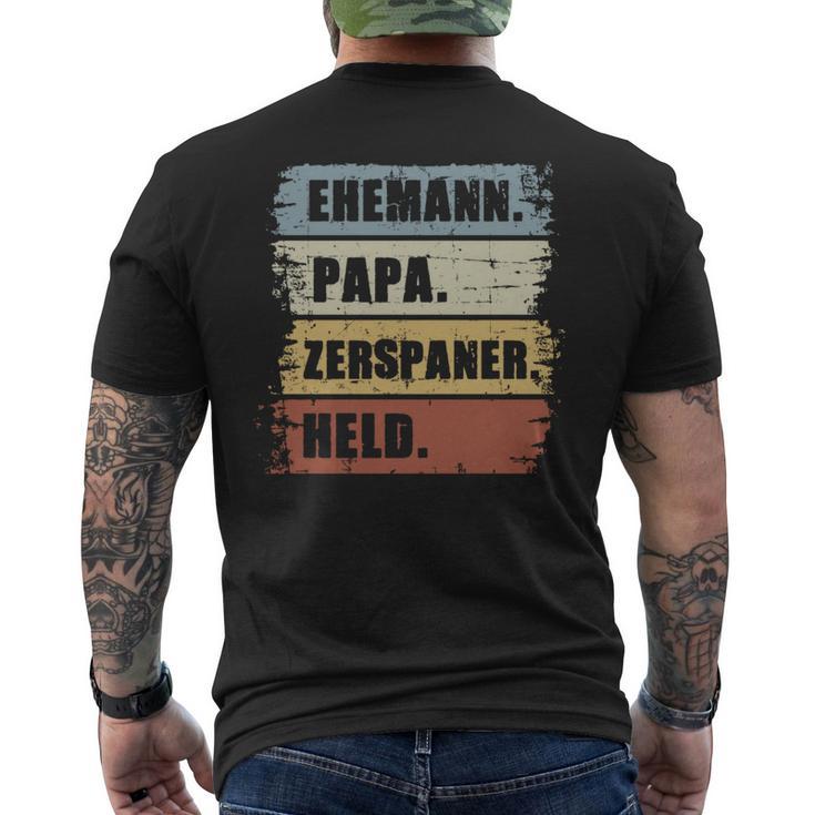 Ehemann Papa Zerspaner Held Zerspanungsmechanikeratertag T-Shirt mit Rückendruck