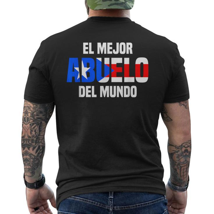 El Mejor Abuelo Del Mundo Abuelo Puerto Rico Flag Men's T-shirt Back Print