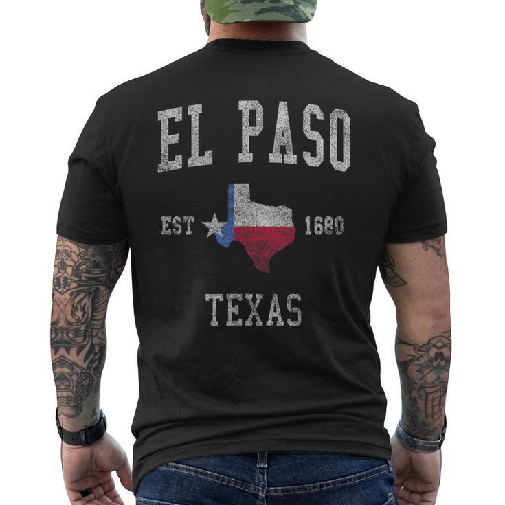 El Paso Texas Flag Sport Retrointage T-Shirt mit Rückendruck