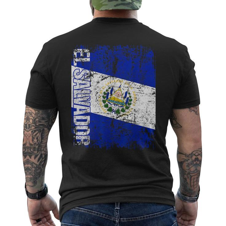 El Salvador Flag Vintage Distressed El Salvador Men's T-shirt Back Print