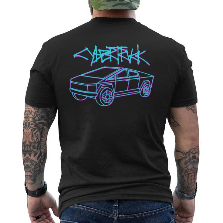 Electric Cyber Pick-Up Truck Full Self-Driving Autopilot Men's T-shirt Back Print