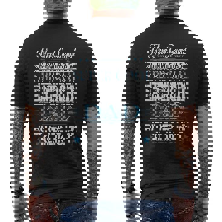 Electrician Dad Mens Back Print T-shirt