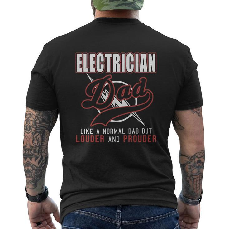 Electrician Dad Mens Back Print T-shirt