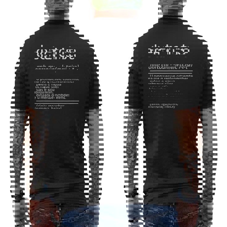 Electricista Divertido Definición Electricistas Camiseta Hombre