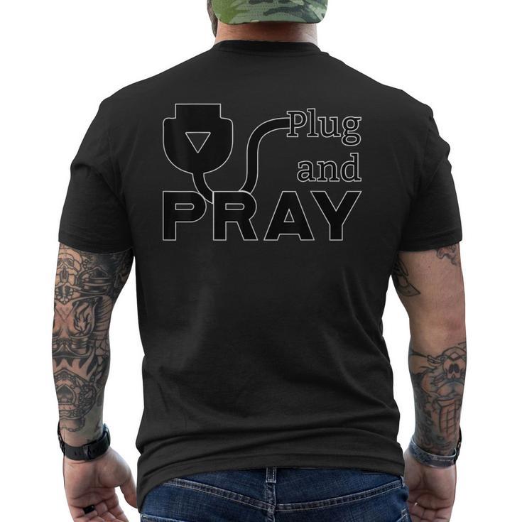 Electronics Plug And Pray Play Setup Electrical Engineering Men's T-shirt Back Print