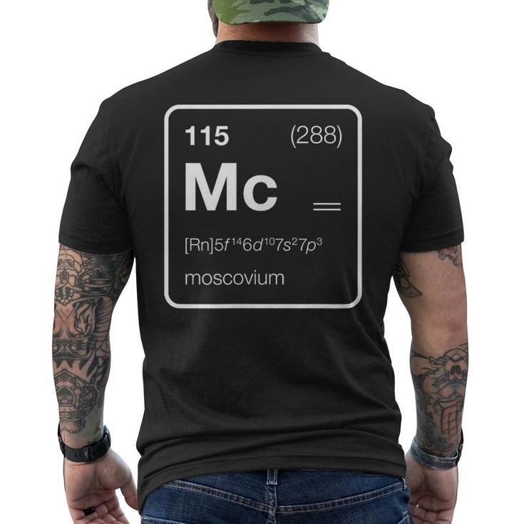 Element 115 Moscovium Periodic Table Men's T-shirt Back Print