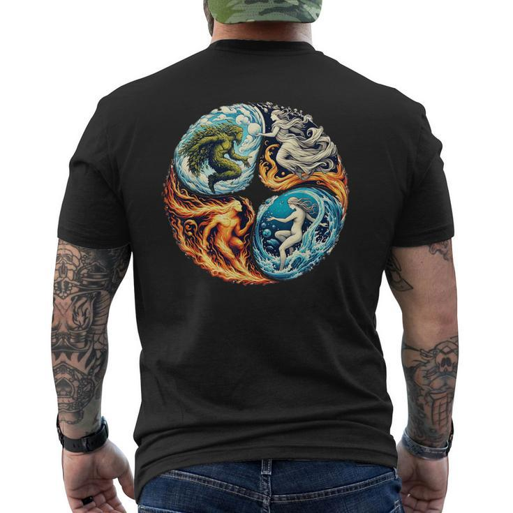 Elemental Harmony Earth Fire Air Water Men's T-shirt Back Print