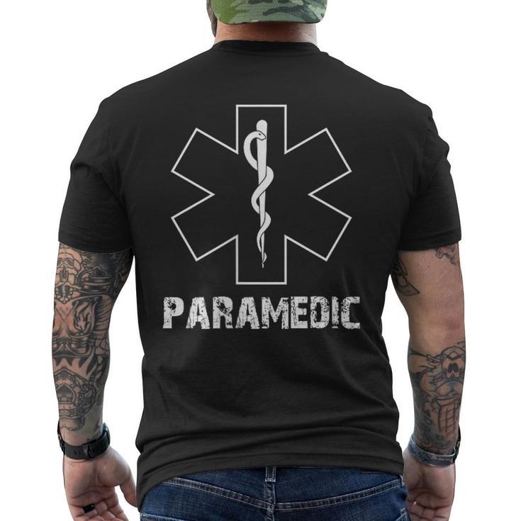 Ems Emt Paramedic Thin Line Emt Ems Patriotic Men's T-shirt Back Print