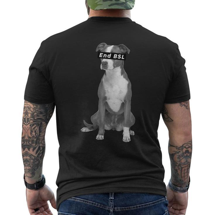 End Bsl Animal Activism Pit Bull Men's T-shirt Back Print
