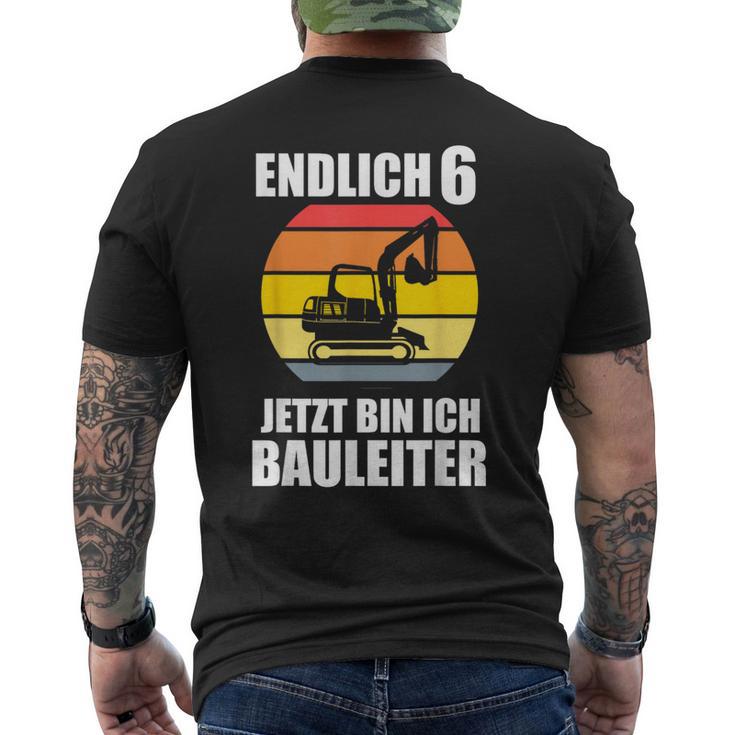 Endlich 6 Builder 6Th Birthday Digger T-Shirt mit Rückendruck