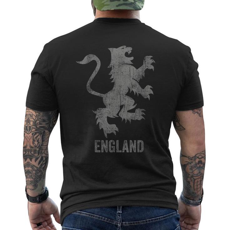 England Flag Heraldry Lion English Football Soccer Patriotic Men's T-shirt Back Print