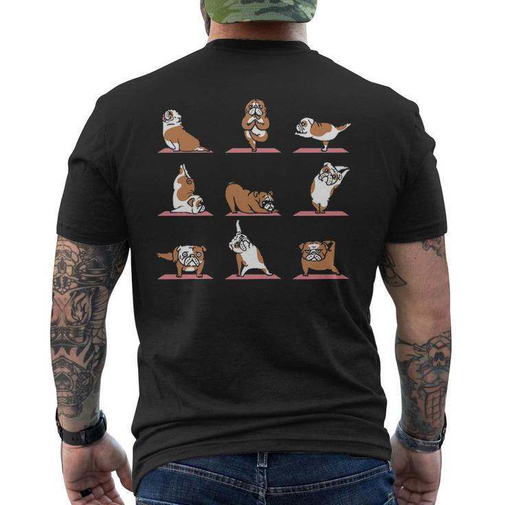 English Bulldog Yoga Men's T-shirt Back Print