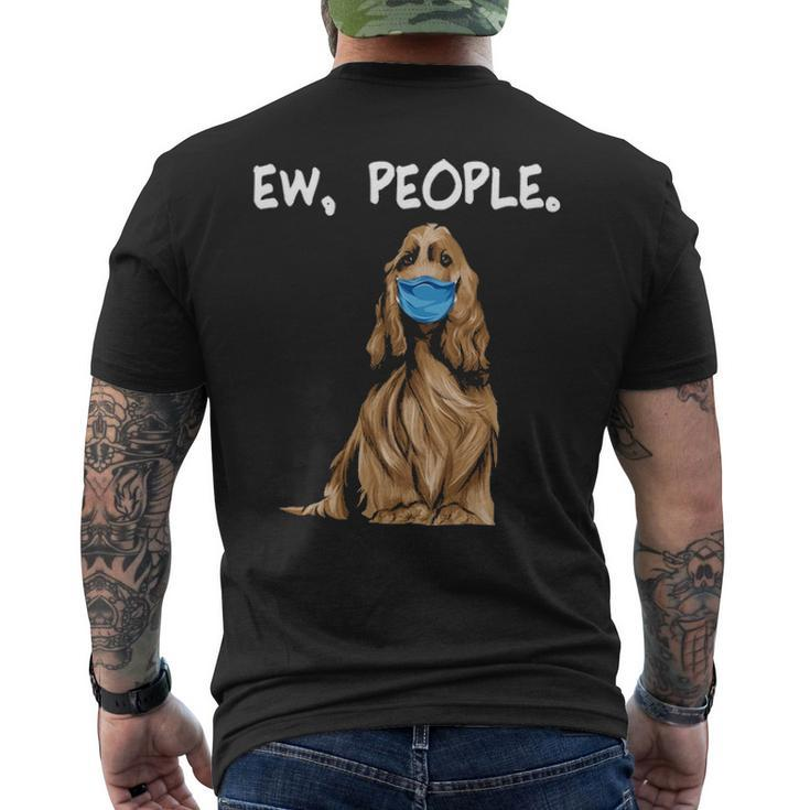 English Cocker Spaniel Ew People Dog Wearing Face Mask Men's T-shirt Back Print
