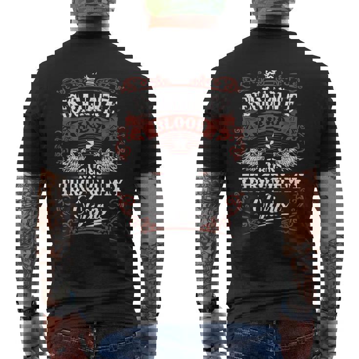 Escalante Blood Runs Through My Veins Vintage Family Name Men's T-shirt Back Print