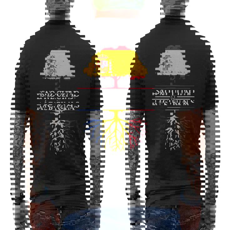Español Cultivado Con Raíces Rumanas Rumania Camiseta Hombre Estampado Espalda