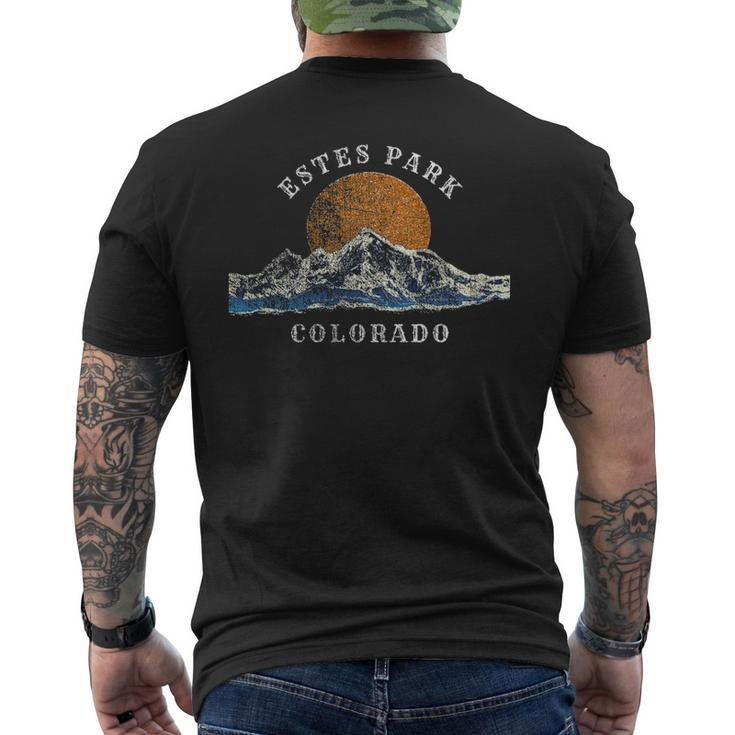 Estes Park Colorado With Mountain Sunset Scene Men's T-shirt Back Print