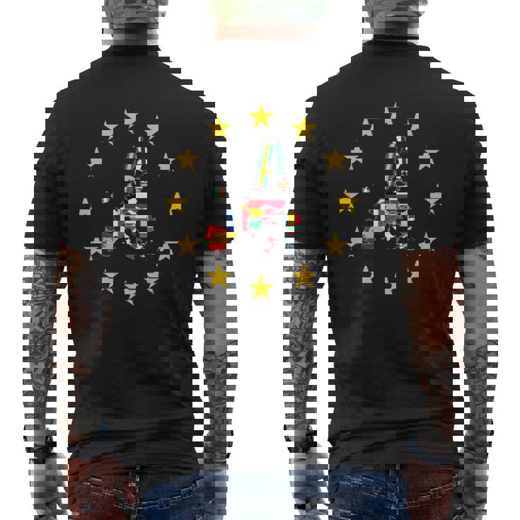 Europa Bandera Europa Países Bandera Europea Unión Europea Camiseta Hombre Estampado Espalda