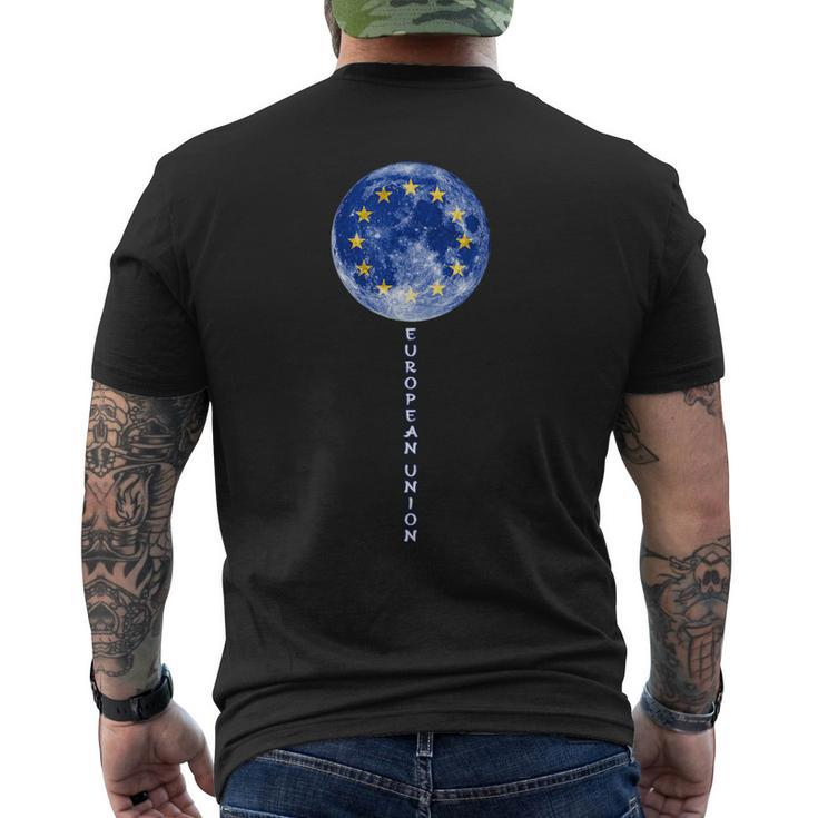 European Union Moon Pride European Union Flag Eu Souvenir Men's T-shirt Back Print