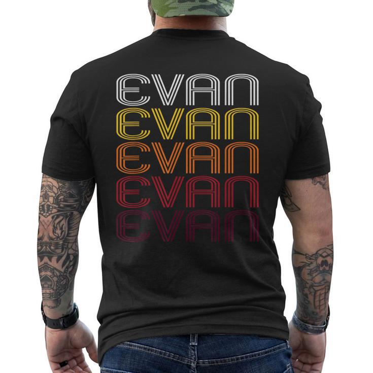 Evan Retro Wordmark Pattern Vintage Style Men's T-shirt Back Print