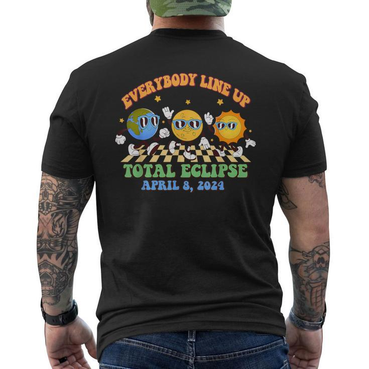 Everybody Line Up Solar Eclipse 2024 Total Solar Eclipse Men's T-shirt Back Print
