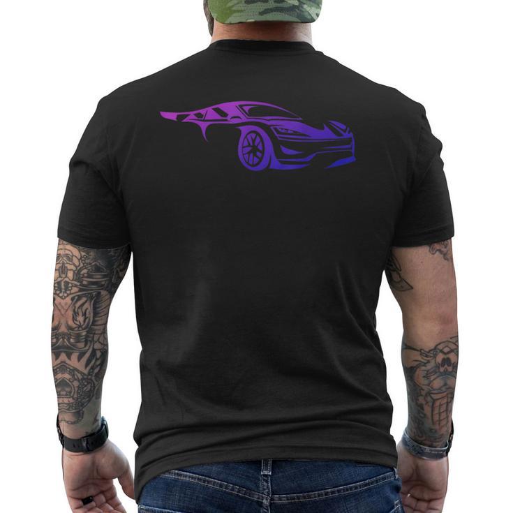 Exotic Supercar Silhouette Turbo Sports Car Men's T-shirt Back Print