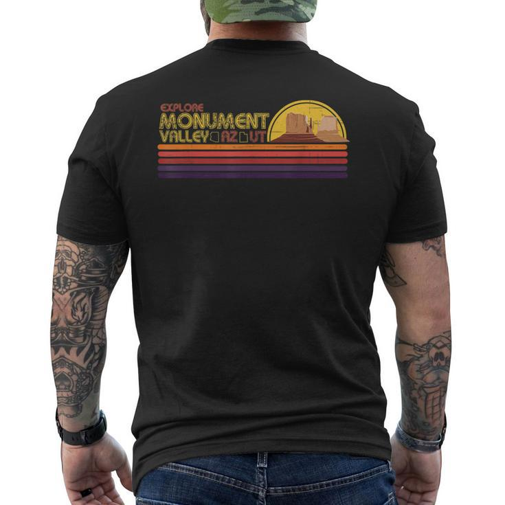 Explore Monument Valley Az Ut Vintage Stripes Tourist Men's T-shirt Back Print