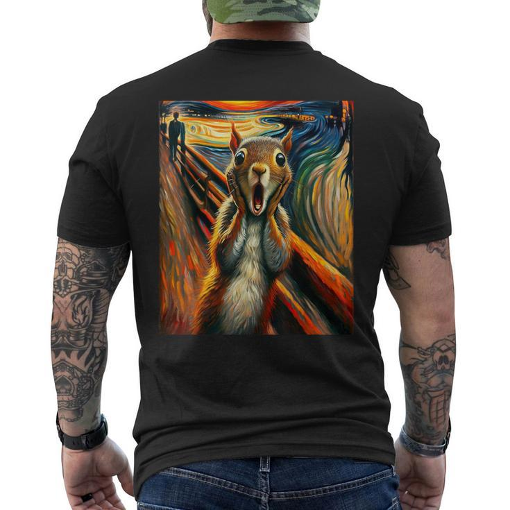 Expressionist Scream Squirrel Lovers Artistic Squirrel Men's T-shirt Back Print