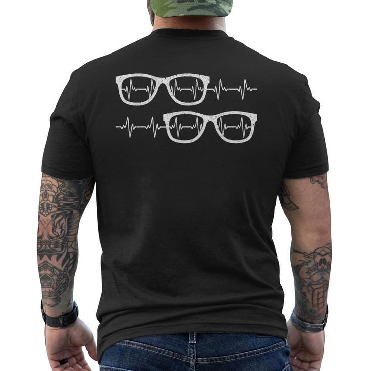 Eyeglass Heartbeat Optician Eye Doctor Ophthalmology Men's T-shirt Back Print