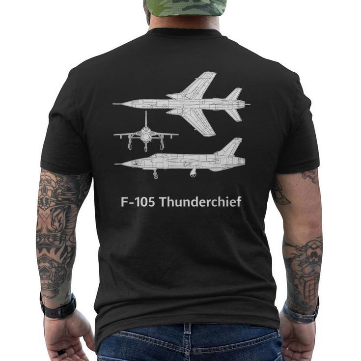 F 105 Thunderchief F105d Thunderchief F 105 Thud F105 Jet Men's T-shirt Back Print