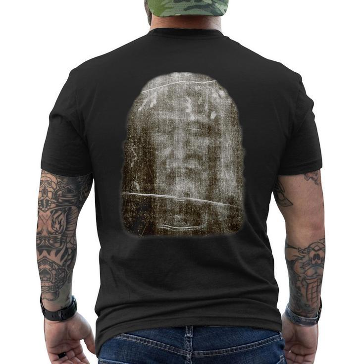 Face Of Our Lord Jesus Christ From The Holy Shroud Of Turin Men's T-shirt Back Print