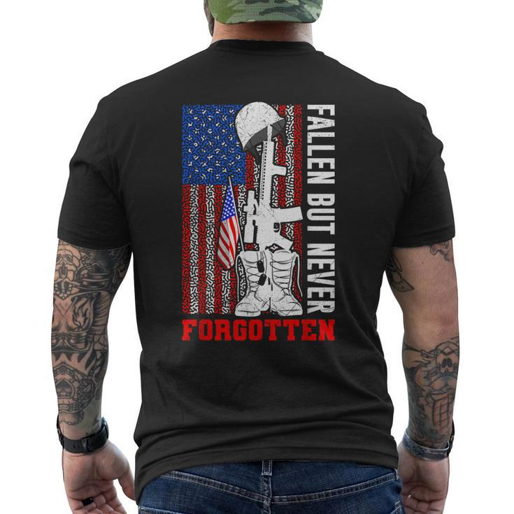Fallen But Never Forgotten Soldiers Army Usa Memorial Day Men's T-shirt Back Print